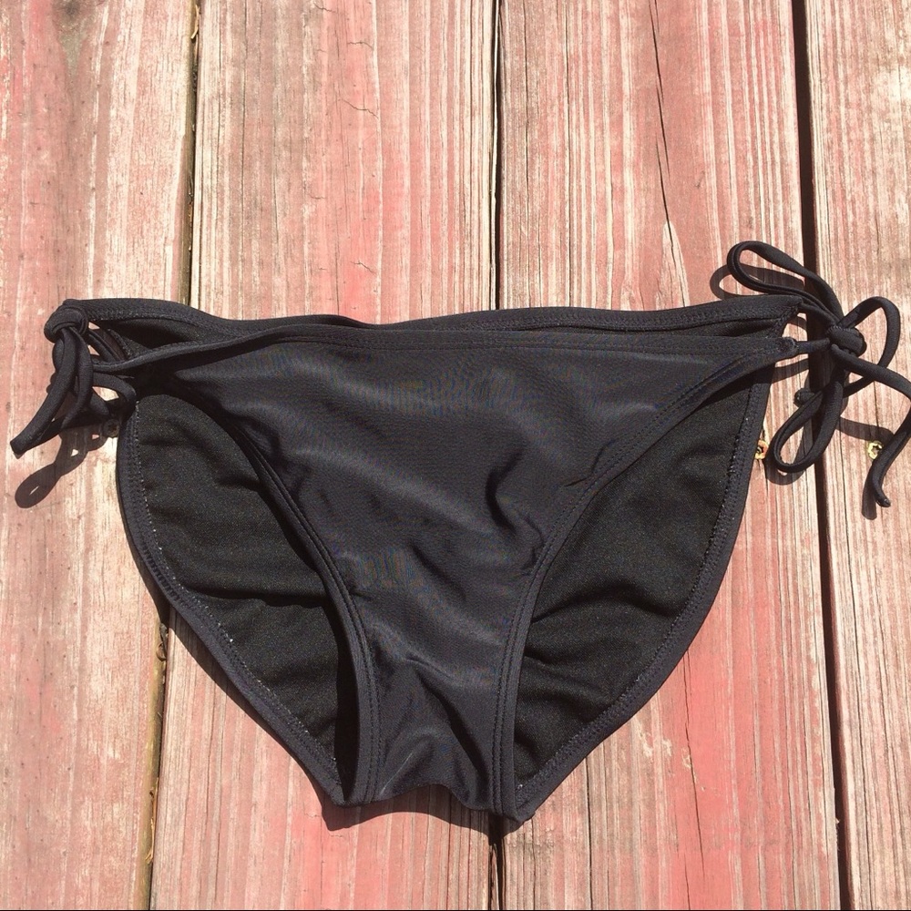 XHILERATION Black Scrunch Bum Tie Bikini Bottoms